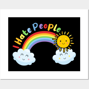 Cute Sun And Cloud - I Hate People Posters and Art